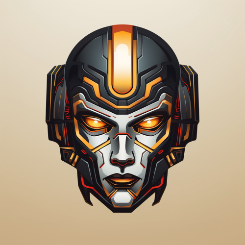 AI robot head logo design