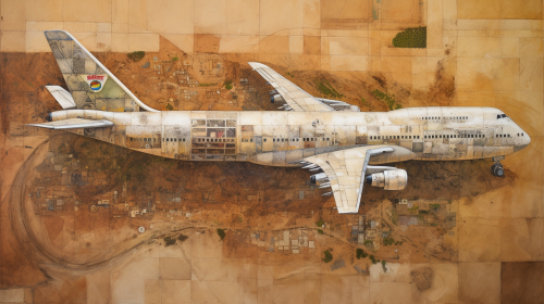 Aerial view of aircraft components above Australia