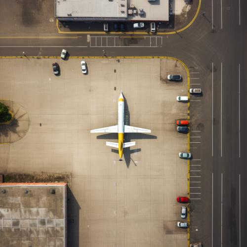 Airplane wing parking lot car