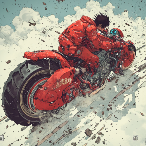 Akira Bike Kim Jung-Gi Art Style