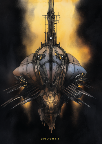 Sci-fi Spaceship with Glowing Lights Sci-fi Spaceship with Glowing Lights