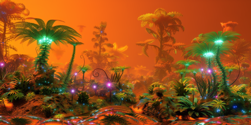 Contaminated Alien Rainforest in Orange Dusk
