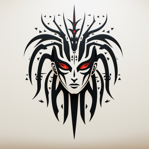 Bold Alien Tribal Logo Tattoo