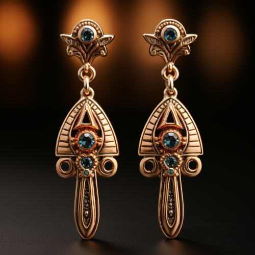 Stylish Ankh Symbol Earrings in Gold