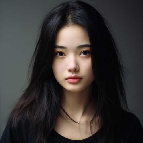 Beautiful American-Japanese Girl with Freckles