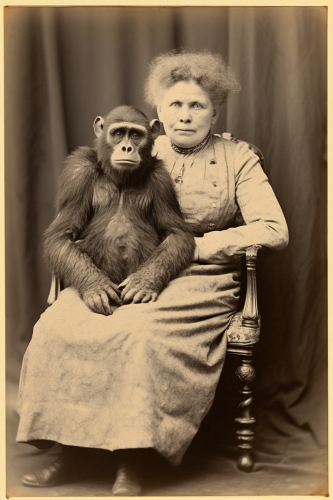 Portrait of a Grand Dame with Baboons Portrait of a Grand Dame with Baboons