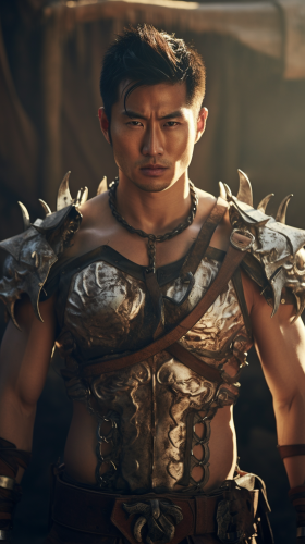 Ancient Chinese Male Warrior with Rage