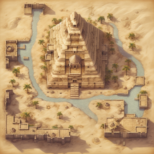Desert pyramid dungeon battle map