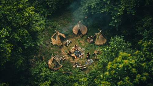Normadic Tribe Camp in German Woods