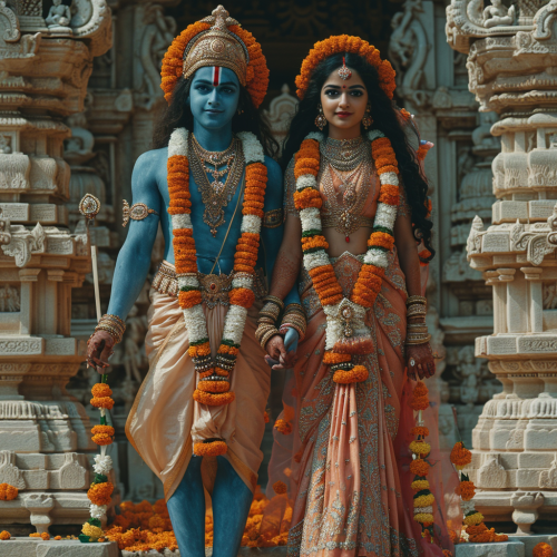 Prince Rama and Princess Sita at Hindu Temple Prince Rama and Princess Sita at Hindu Temple