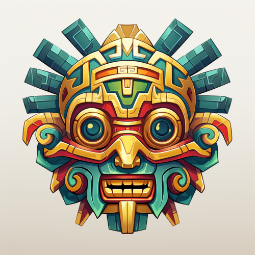 Ancient Mayan Ceremonial Mask Icon