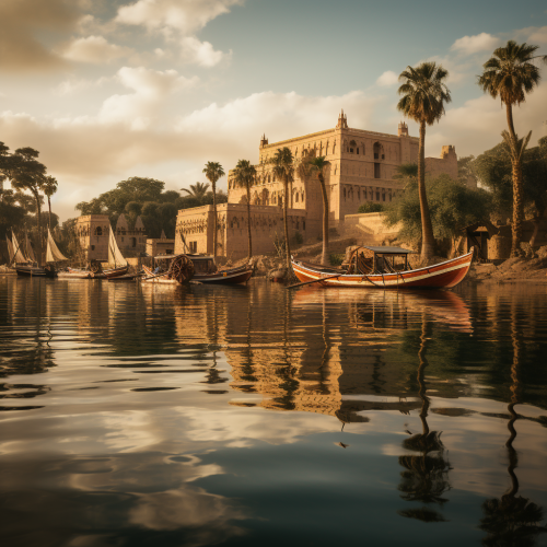 Serene waters of the majestic ancient Nile Serene waters of the majestic ancient Nile