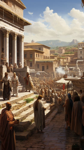 Ancient Rome cityscape in cinematic view Ancient Rome cityscape in cinematic view