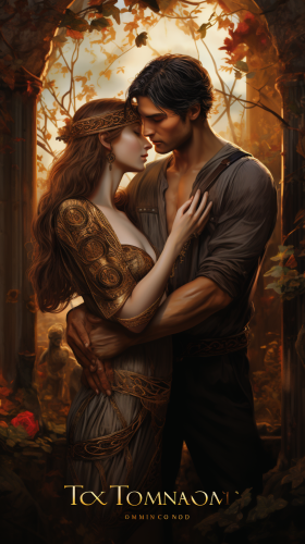 Passionate kiss in ancient Rome