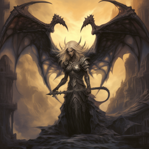 Angel Demon Style Art Dragon Picture Angel Demon Style Art Dragon Picture