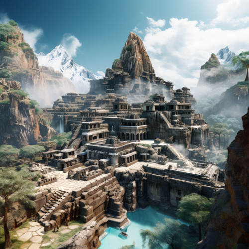 Angkor Wat temple complex in Yosemite glacier viewpoint