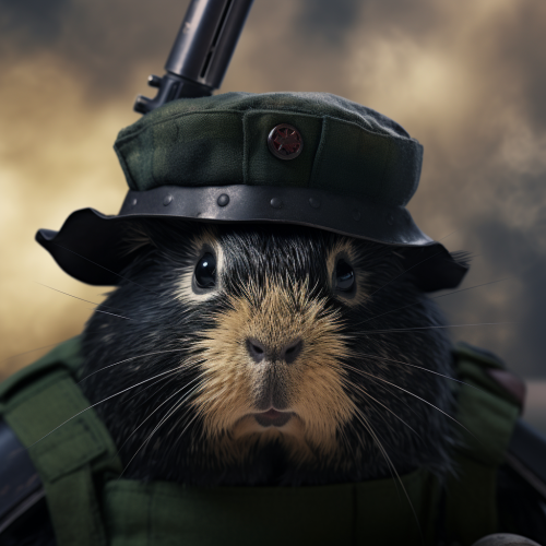 Angry guinea pig soldier image