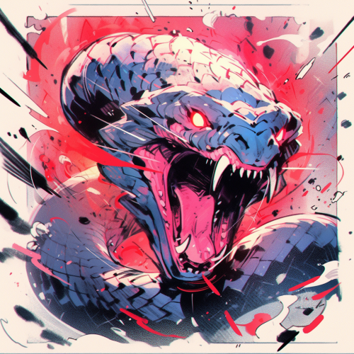 Angry Snake Sketch Cartoon