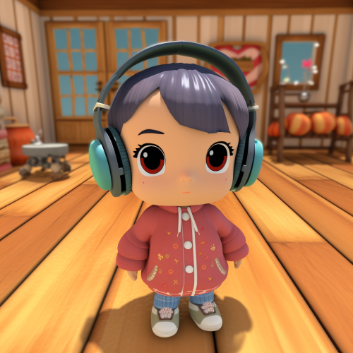 Animal Crossing Character Headphones Looking Down