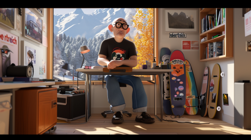 animated character wearing jeans and black tshirt