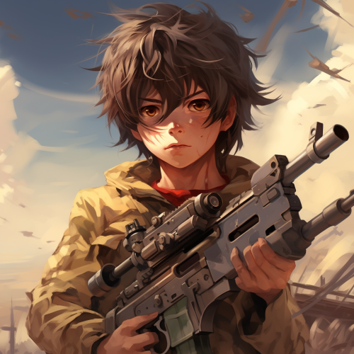 Anime boy with sniper rifle