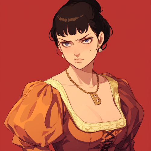 Anne Boleyn Tudor Necklace Anime Art