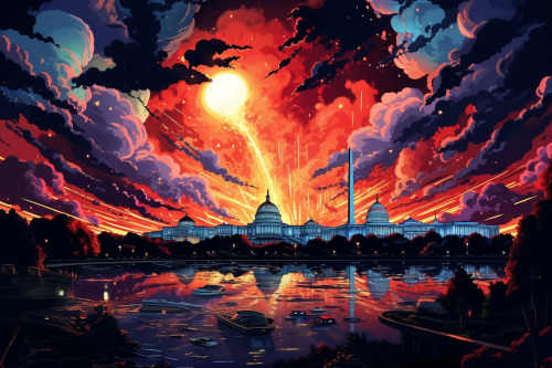 Washington D.C. anime cityscape