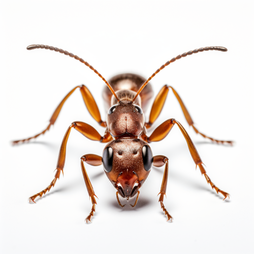 Ant on Grey Background