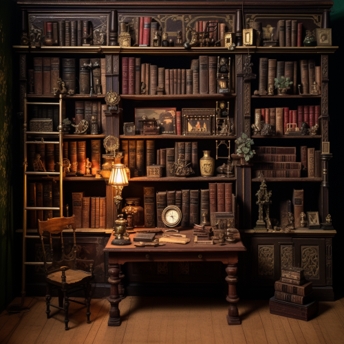 Vintage library with cozy atmosphere