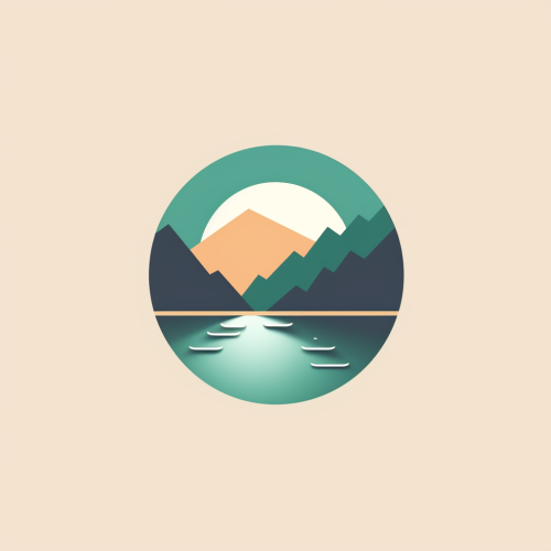 App logo with serene nature backdrop