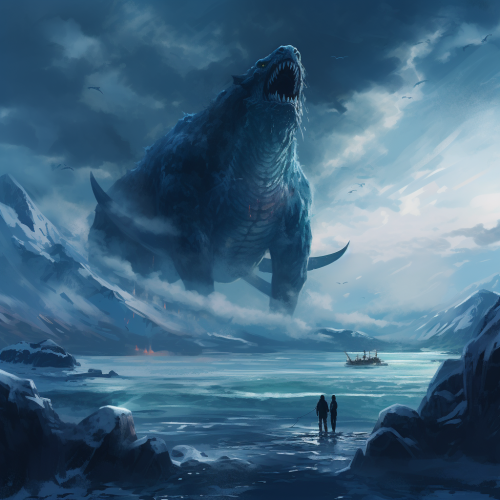 Fearsome 2D Lochness Monster in Arctic