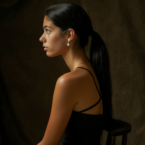 Closeup portrait of Argentine woman with long hair