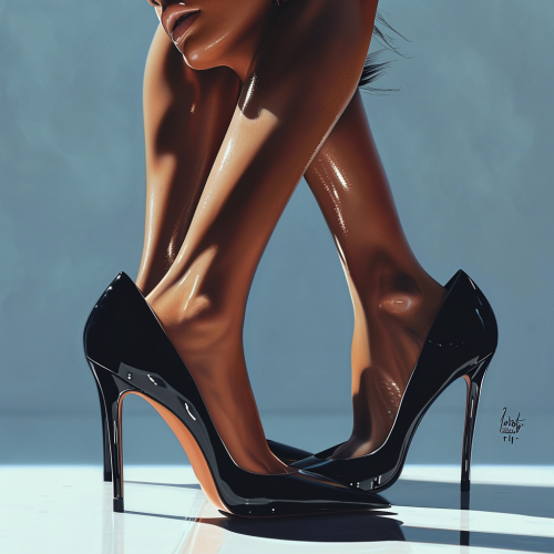 Ariana Grande high heels in hyper realistic photography