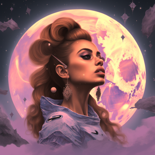 Arianna Grande posing on the moon