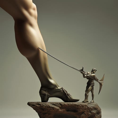 Arrow piercing Achilles' heel vulnerability