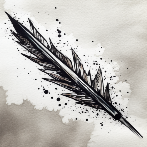 Arrow drawn with permanent marker on paper