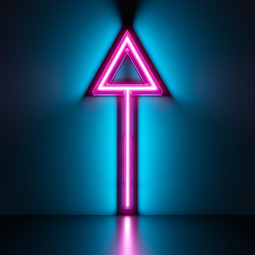 Arrow pointer in neon lights