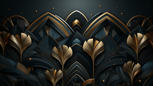 Art Deco Pattern on Black Background