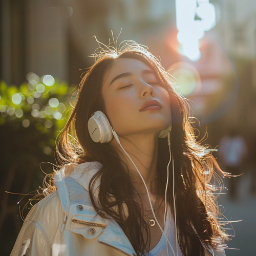 Asian female in white jacket Asian female in white jacket