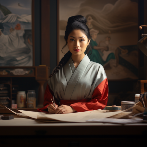 Young Asian woman working as an apprentice