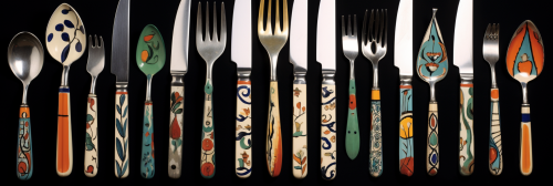 Assorted cutlery by Picasso art