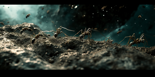 Asteroid robot ants surface image