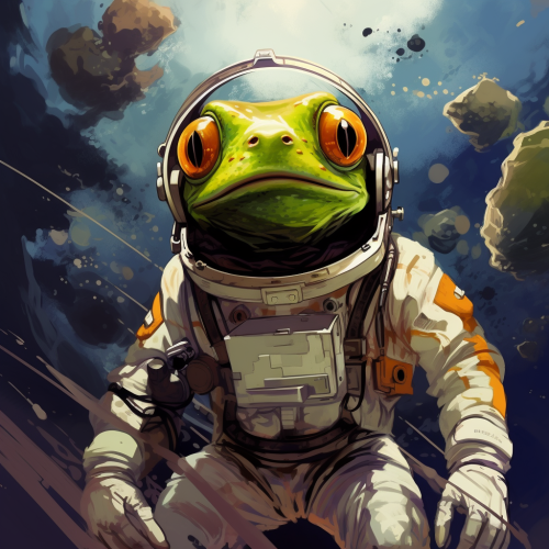 Astronaut Frog in Comic Style