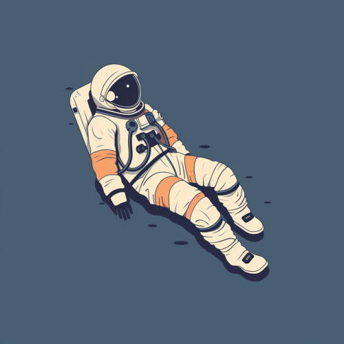 Floating astronaut in pastel colors