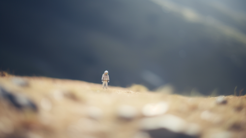 Adorable astronaut exploring fantasy space Adorable astronaut exploring fantasy space