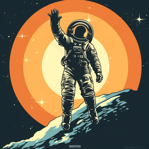 Astronaut reaching for light in vector image Astronaut reaching for light in vector image