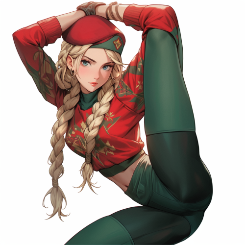 Blonde in Green Leggings and Combat Top Blonde in Green Leggings and Combat Top