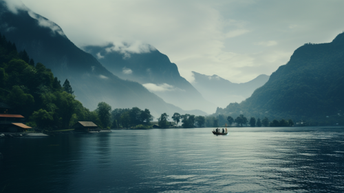 Stunning panoramic view of Attersee, Austria