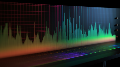 Audio Spectrogram on Angled Computer Screen