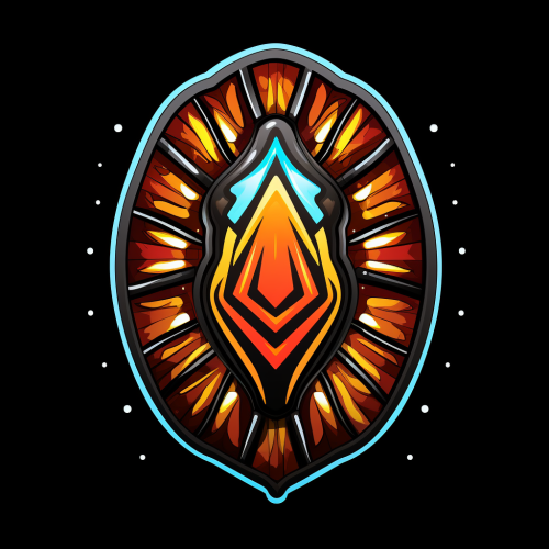 Australian Aboriginal shield illustration on black background